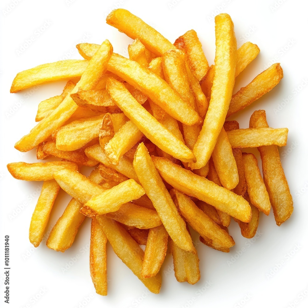 Potato fries on white background Potato fries on white background