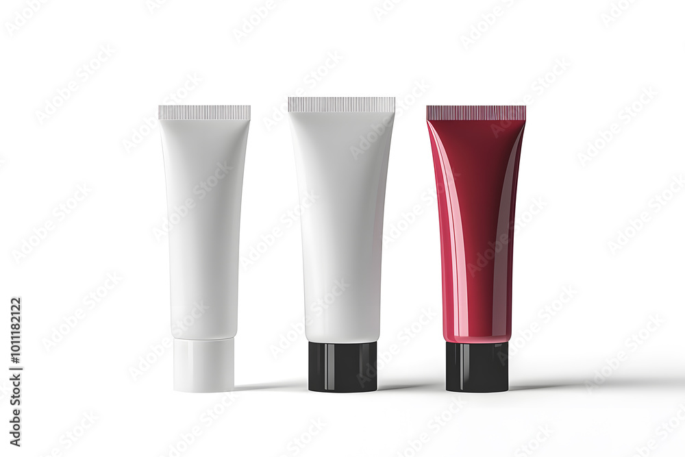 Tubes for cosmetic packaging mock up isolated on white background Tubes for cosmetic packaging mock up isolated on white background
