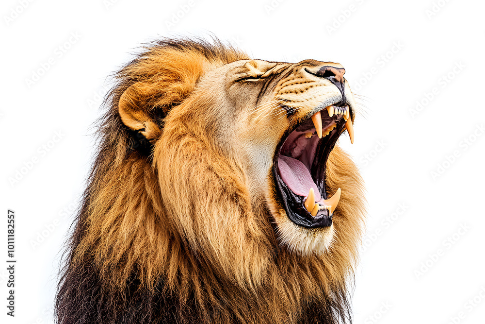 Lion Roaring isolated on white Background Lion Roaring isolated on white Background