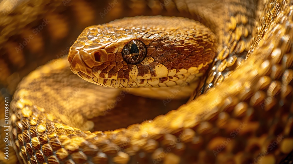 Close-up view of a beautiful golden snake showcasing intricate scales and captivating eyes in a natural habitat. Close-up view of a beautiful golden snake showcasing intricate scales and captivating eyes in a natural habitat.