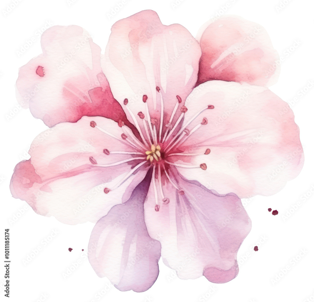 PNG Sakura in Watercolor style blossom flower petal. PNG Sakura in Watercolor style blossom flower petal.