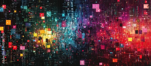 Abstract Digital Art: A Colorful Symphony of Data