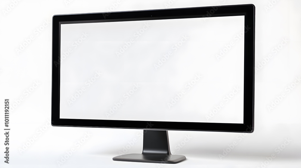 Personal computer mockup in front with empty screen on white background Personal computer mockup in front with empty screen on white background