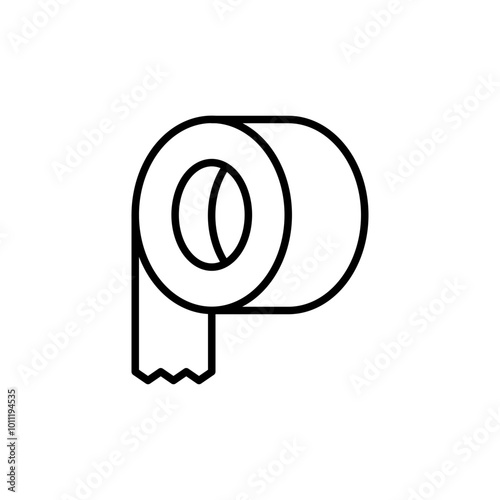 Roll tape outline icons, minimalist vector illustration ,simple transparent graphic element .Isolated on white background
