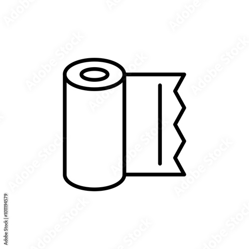 Roll tape outline icons, minimalist vector illustration ,simple transparent graphic element .Isolated on white background
