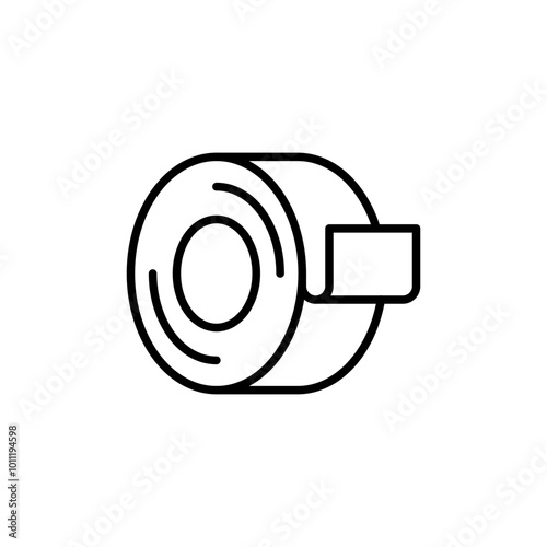 Roll tape outline icons, minimalist vector illustration ,simple transparent graphic element .Isolated on white background