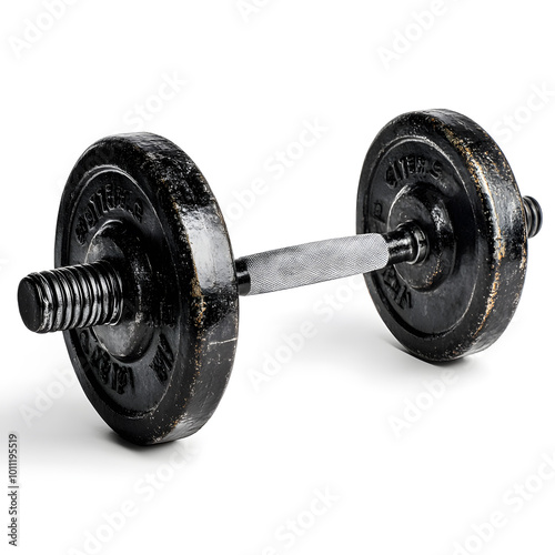 Black Fitness Dumbbell Isolated On White Background