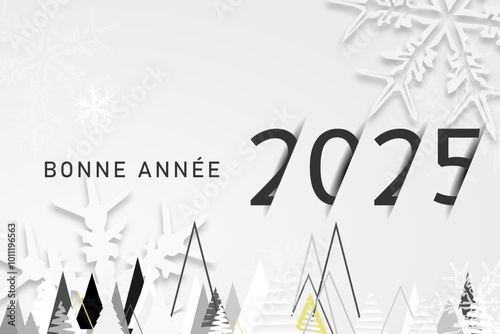 Bonne année - meilleurs vœux 2025 - vecteur pour affiche, bannière, salutation et célébration du nouvel an 2025.