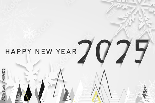 Happy new year - best wishes 2025 with colorful truncated number. Perfect vector for poster, banner, greeting and new year 2025 celebration.