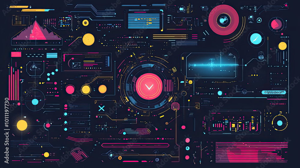 Technology doodles background Technology doodles background