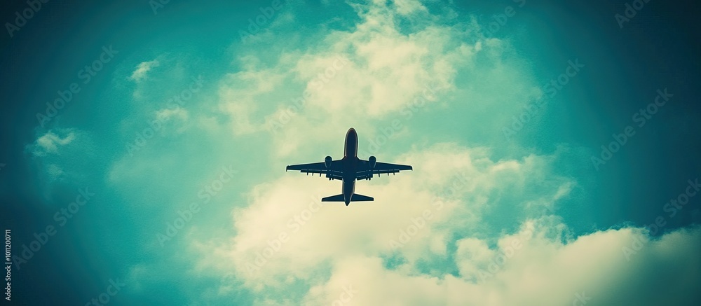 Airplane Silhouette in the Sky Airplane Silhouette in the Sky