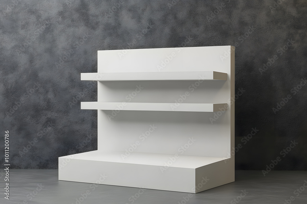 3d White Empty Product Display For Supermarket With Shelves mock up Isolated on white background. Retail shelf, ,display mockup. 3d White Empty Product Display For Supermarket With Shelves mock up Isolated on white background. Retail shelf, ,display mockup.
