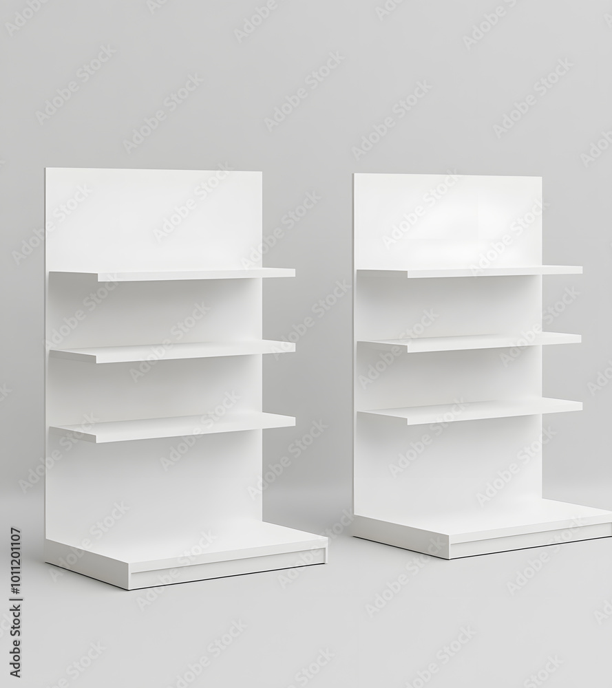 3d White Empty Product Display For Supermarket With Shelves mock up Isolated on white background. Retail shelf, ,display mockup. 3d White Empty Product Display For Supermarket With Shelves mock up Isolated on white background. Retail shelf, ,display mockup.