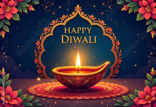 Happy Diwali Greeting Card Templates - Festive Art for Diwali Celebrations