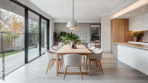 Modern Dining Room with Elegant Design and Natural Light