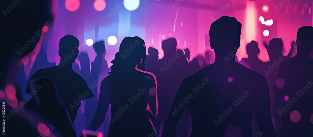 Silhouettes of People Dancing in a Club Silhouettes of People Dancing in a Club