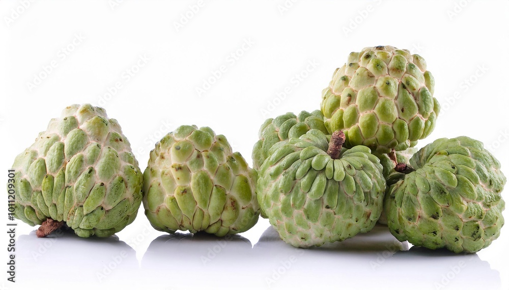 Obraz premium Custard apple on white background. Custard apple Fruit Isolated.