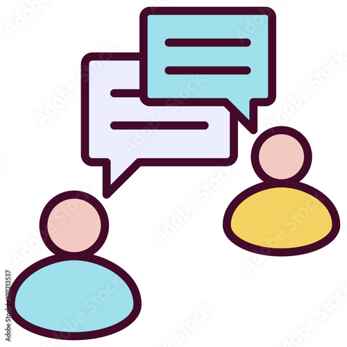 Conversation Icon Outline Color Icon