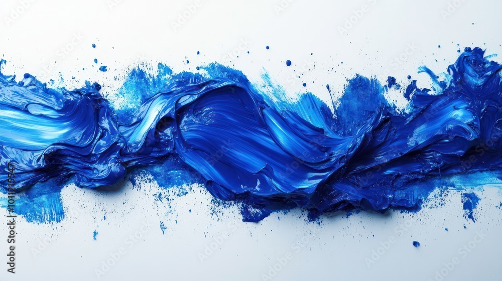 Abstract blue paint swirl on white background. Abstract blue paint swirl on white background.