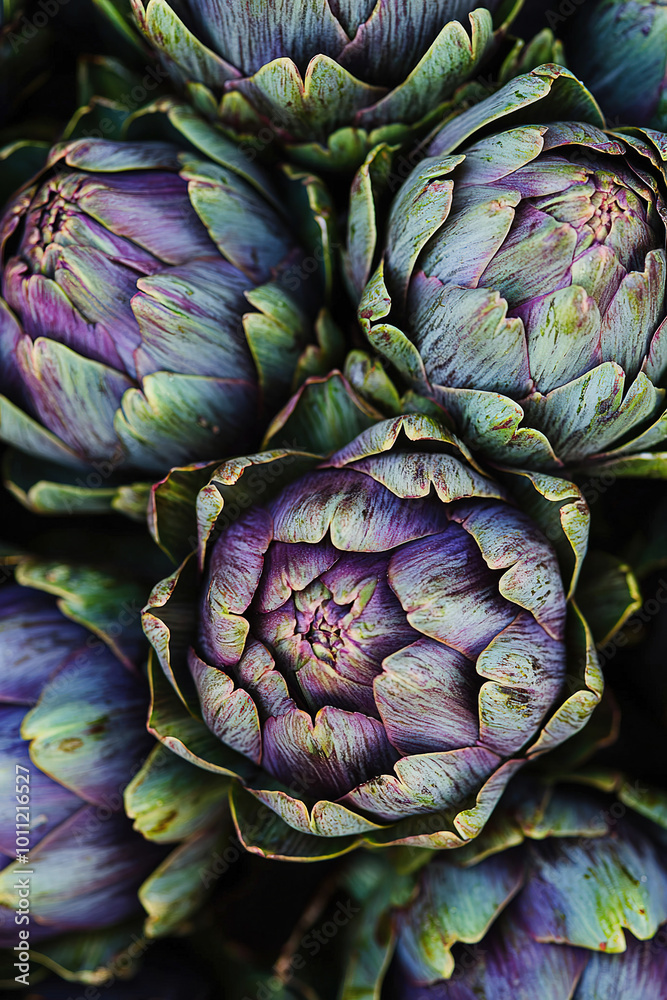 Obraz premium close up of artichokes, full frame, food advertising