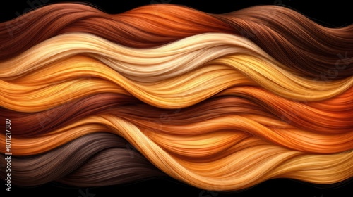 Vibrant gradient hair texture in warm autumn tones