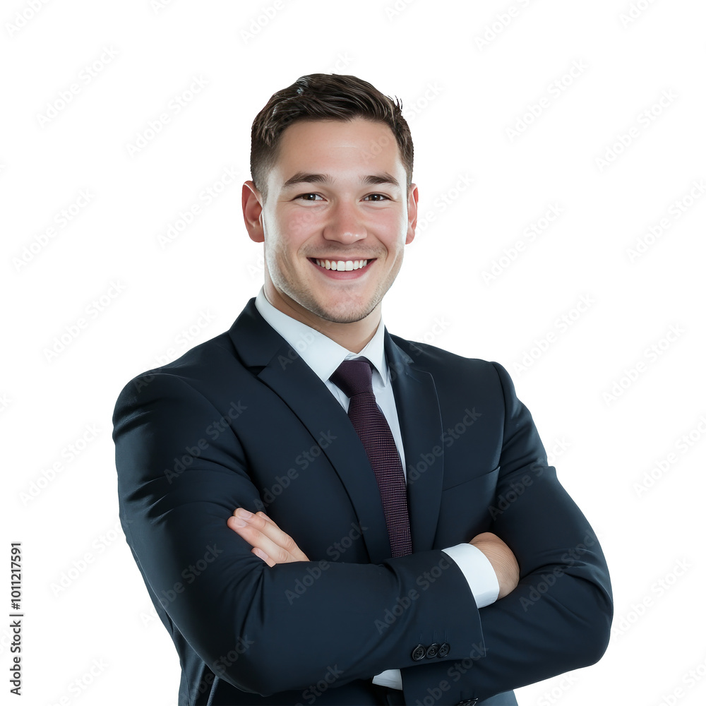 Confident young businessman in formal suit