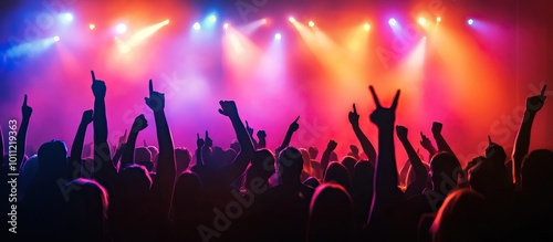 Crowd Silhouettes at a Concert