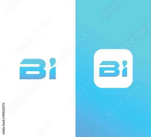 Bi letter logo design
