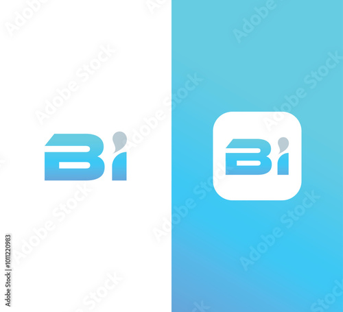 Bi letter logo design