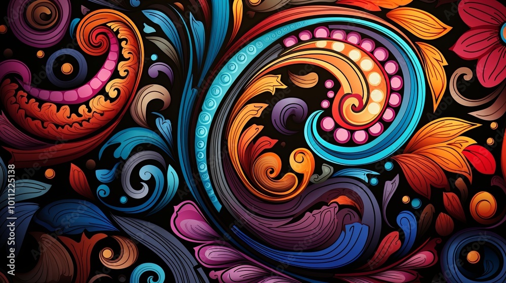 A vibrant tapestry of swirling, colorful patterns, each intricate detail a testament to the beauty of abstract floral design. A vibrant tapestry of swirling, colorful patterns, each intricate detail a testament to the beauty of abstract floral design.