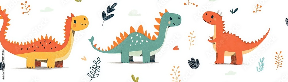 Cute Cartoon Dinosaur Seamless Pattern, Illustration, Digital Art, Dinosaur, Pattern, Illustration Cute Cartoon Dinosaur Seamless Pattern, Illustration, Digital Art, Dinosaur, Pattern, Illustration