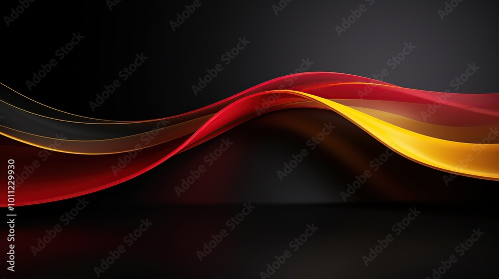 Fototapeta premium Abstract German Flag Wave Design on Black Background