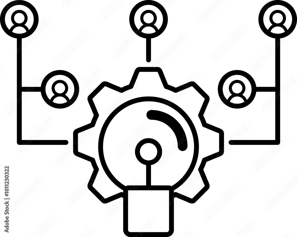 Project Management Line Icon Project Management Line Icon