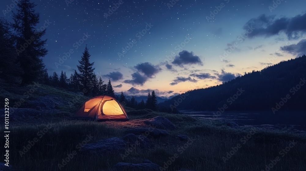 camping with beautiful night sky camping with beautiful night sky