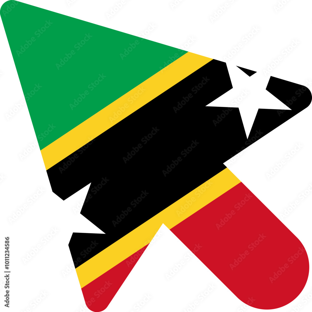 Fototapeta premium SAINT KITTS & NEVIS Flag On Curser