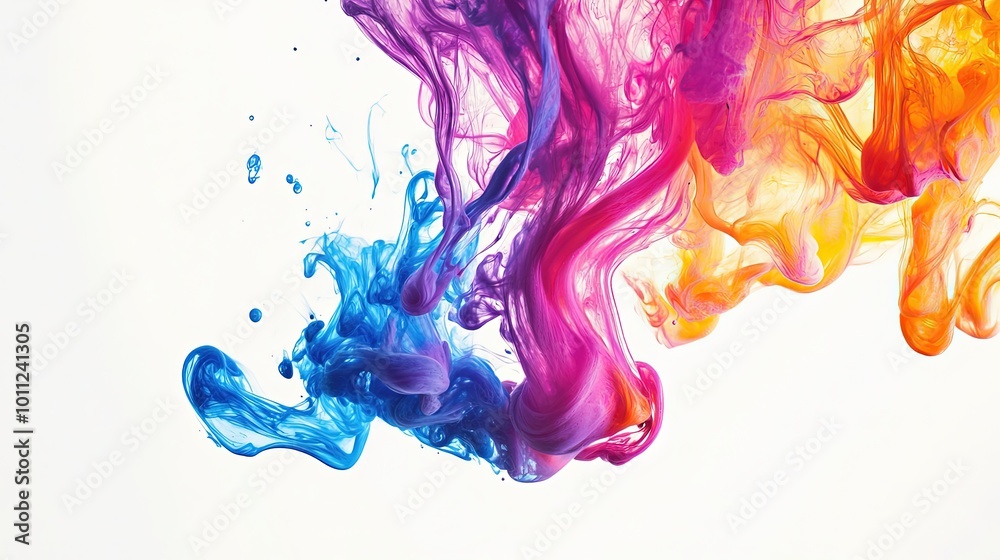 Fototapeta premium colorful paint splashes on white background