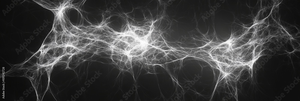 Naklejka premium Minimalistic white neuron network in abstract space