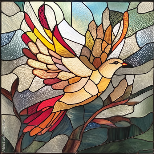 Wallpaper Mural Stained Glass Dove, faith, Jesus Christ and God Torontodigital.ca
