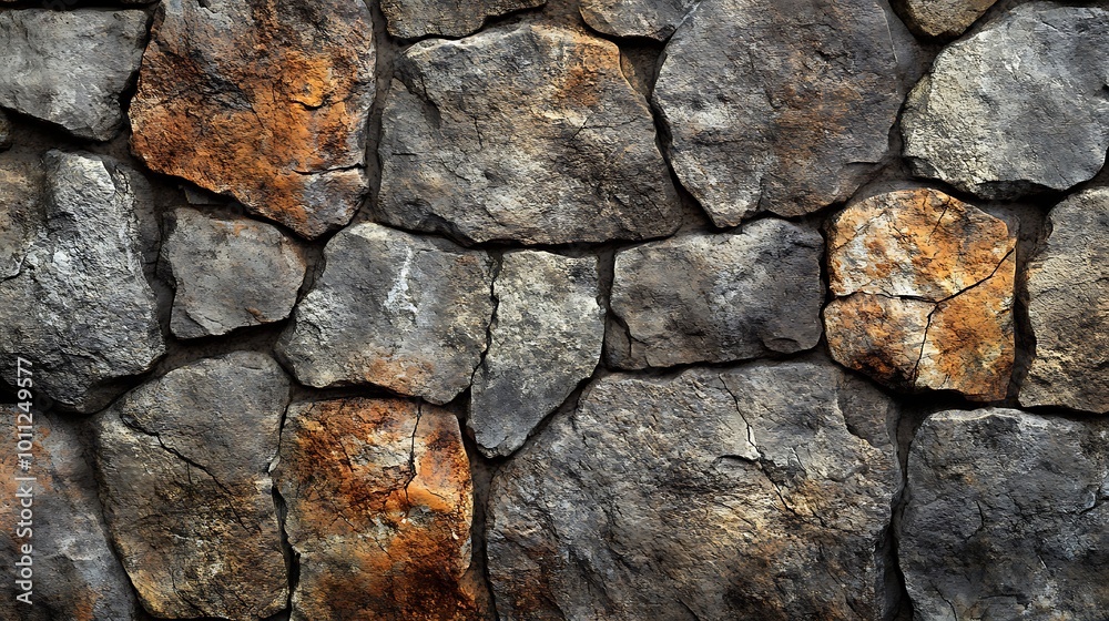 Obraz premium Natural stone wall with rustic rough texture and earth surface wallpaper