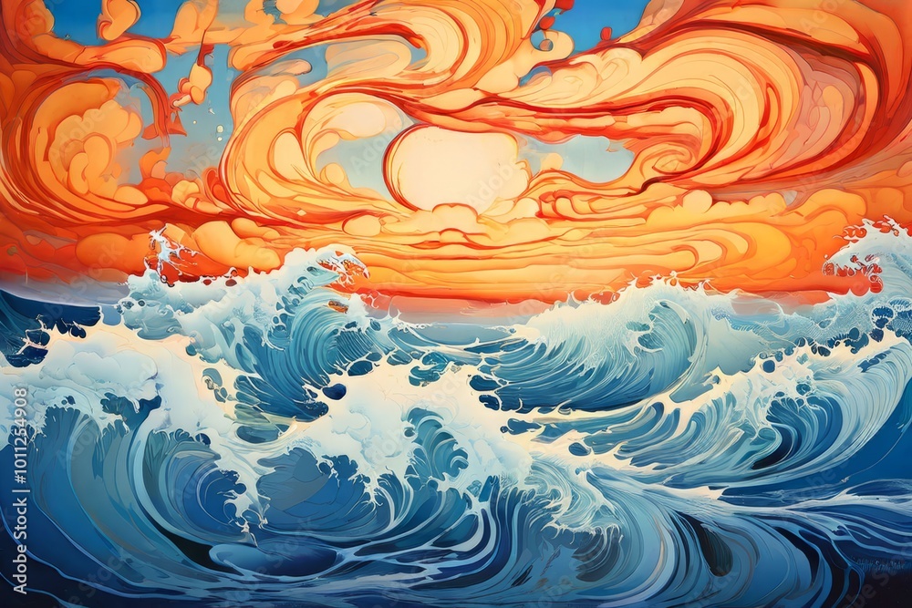 swirling patterns of air and water representing weather patterns