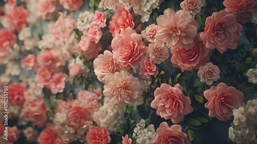 Wallpaper Mural Artificial Flowers Wall for Background in Vintage Style 8K Torontodigital.ca