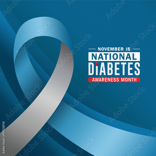 National Diabetes Awareness Month. Observed in November. National Diabetes Month vector design template good for celebration usage. Vector Illustrations.