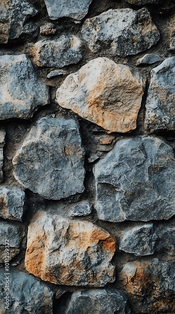 Rustic stone wall featuring rough surface texture and natural tones wallpaper Rustic stone wall featuring rough surface texture and natural tones wallpaper