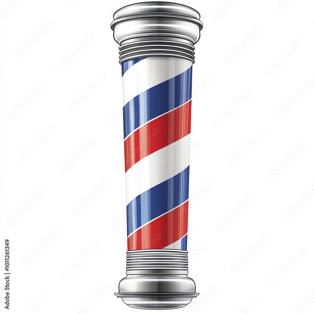 Barber pole, white isolate background. Barber pole, white isolate background.