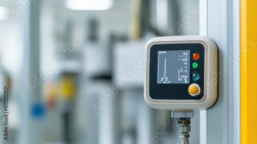 Digital sensors for temperature and humidity monitoring in a product testing room, ensuring optimal environmental control for quality assurance photo