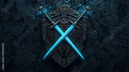 Clan Emblem with Crossed Swords and Shield