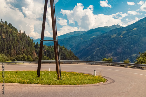 Alpine summer view at Kalser Glocknerstrasse High Alpine Road, Kals am Großglockner, Lienz, Eastern Tyrol, Austria photo