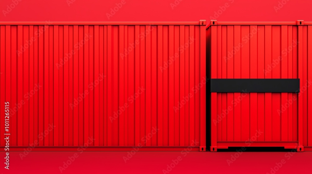 Cargo containers held up by red tape, bureaucratic trade obstacle, international shipping delay Cargo containers held up by red tape, bureaucratic trade obstacle, international shipping delay