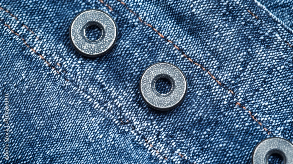 Denim jeans with visible seams and hardware Denim jeans with visible seams and hardware