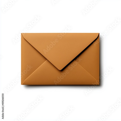 A brown envelope is featured prominently against a plain white background, showcasing a minimalist and classic design, ideal for various communication needs.